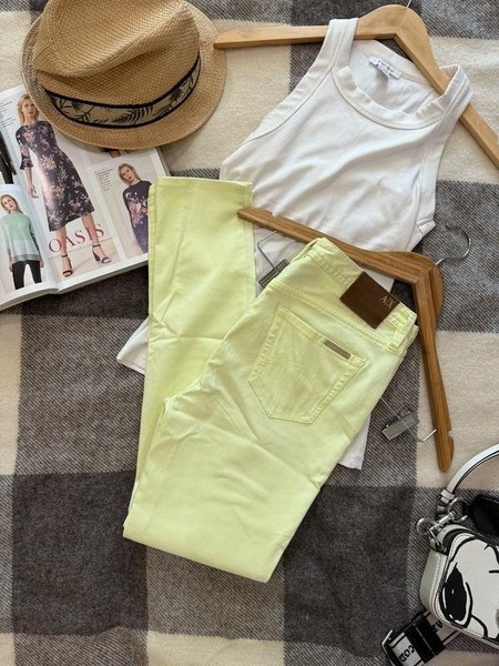 Women Armani Exchange Trousers Yellow S