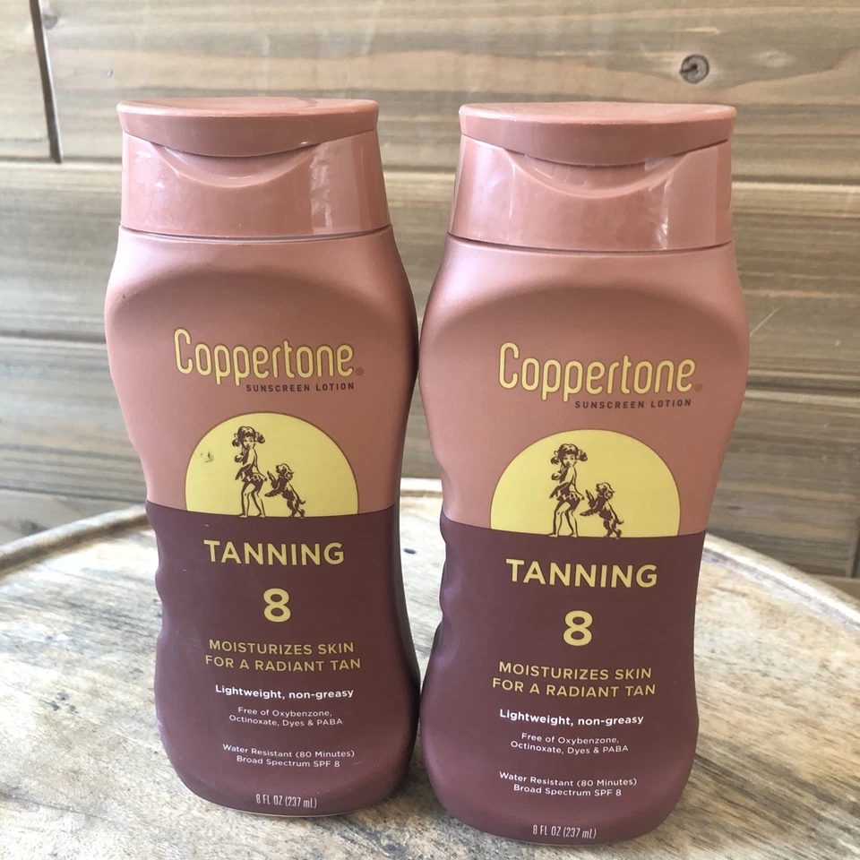 (2) Loción protectora solar de amplio espectro Coppertone bronceado y FPS 8 - caducidad 26/12 Foto 2 de 4