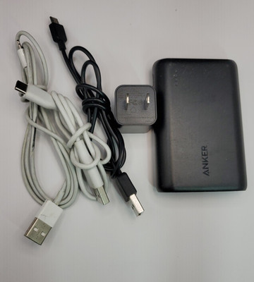 Anker PowerCore 10K Portable Charger Power Bank w/ Wall Charger + Cables Bundle