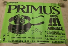 Primus Germany Concert Poster 1990 Frizzle Fry 23 X 32