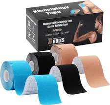 Kinesiology Tape, 3 Rolls Elastic Sports Athletic Waterproof... 