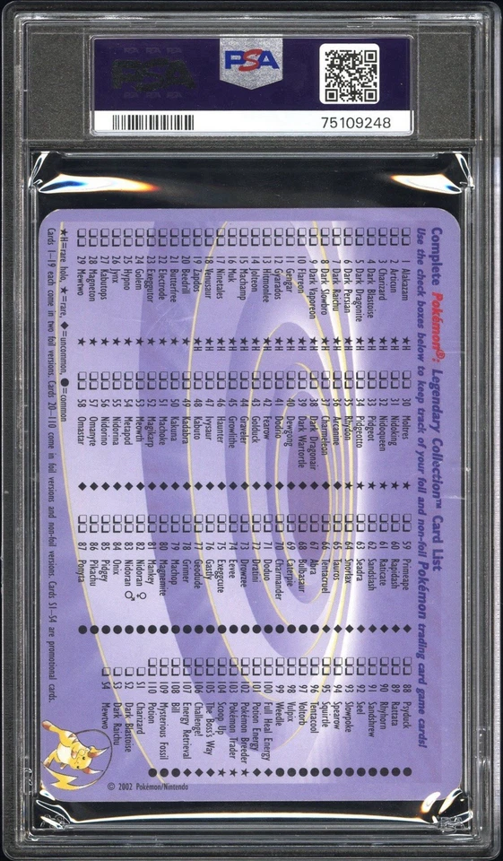 PSA 2 Mewtwo #S4 Legendary Collection Box Topper Reverse Holo Jumbo Pokemon Card - Image 2 of 2