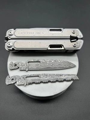 VG10 Damascus Blade For Leatherman FREE P2/P4 ARC - MAIN KNIFE/SAW EDC UPGRADE