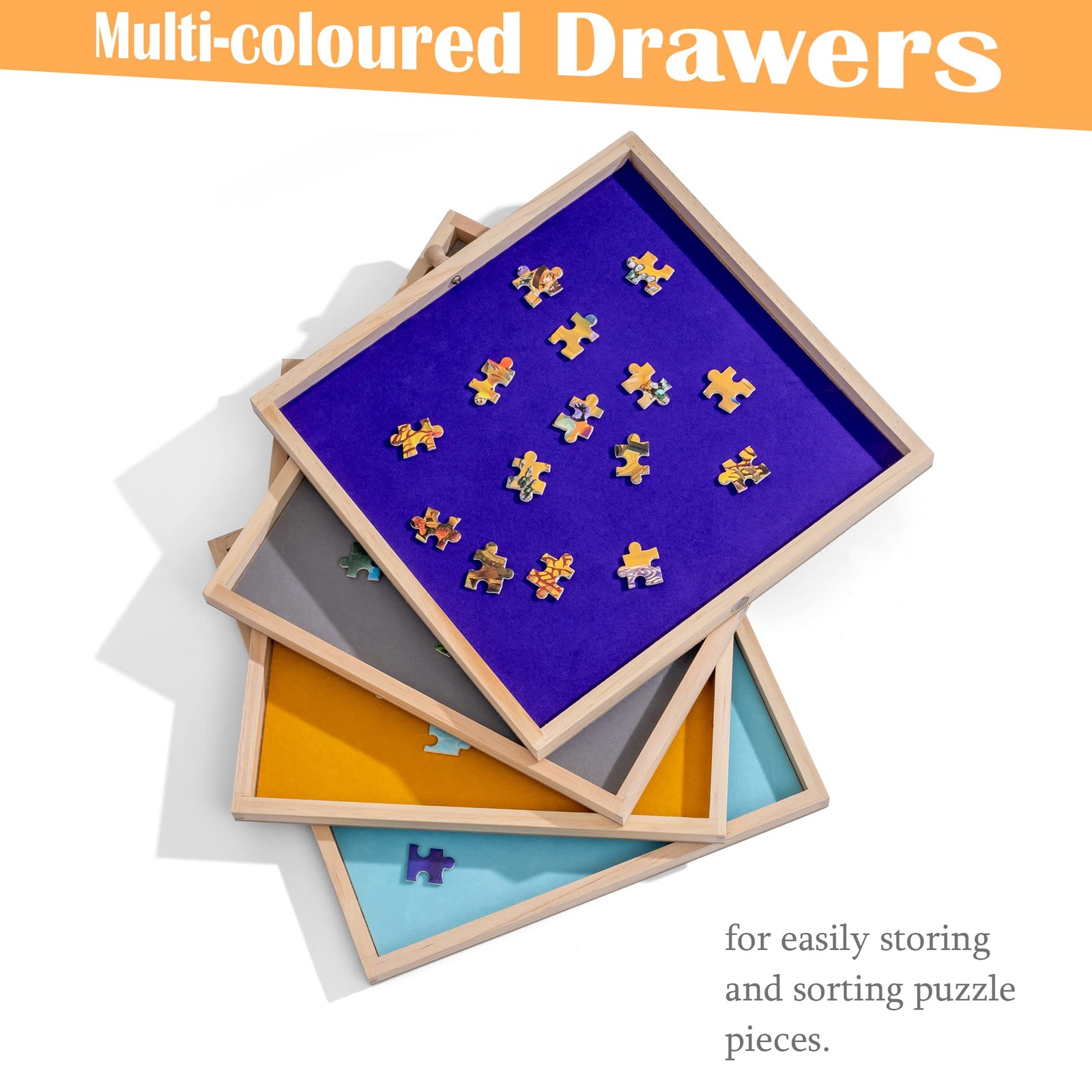 Jigsaw Puzzle Table with Integrated Adjustable Stand/Bracket and Removable Co...