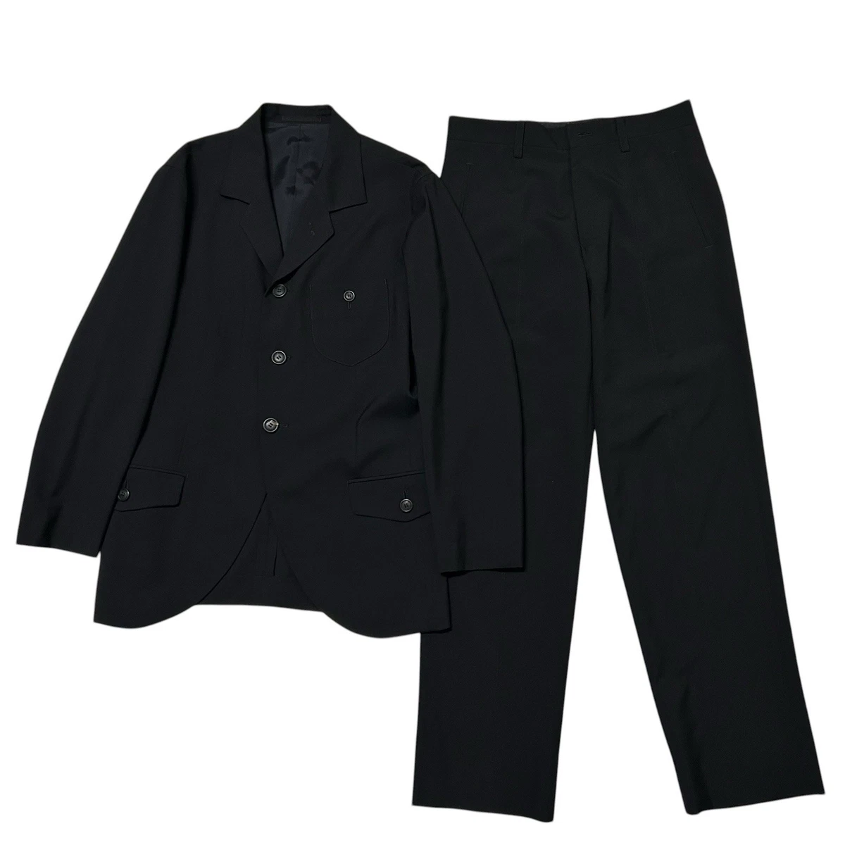 スーツ 80s archive issey miyake doble suit set issey-miyake-80s-1980s-navy-