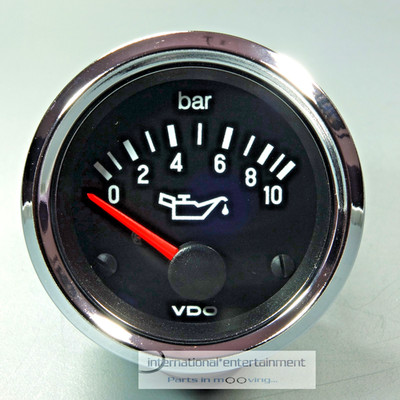 VDO ÖLDRUCK  INSTRUMENT  *CHROME EDITION*  10  BAR GAUGE  OIL PRESSUR 12V  52mm