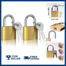 2 Pack Keyed Padlocks Waterproof Small Lock, 33mm Locker Lock with Keys for