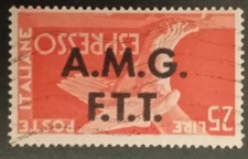 TRIESTE ZONA A -AMG-FTT VARIETÀ STAMPA CAPOVOLTA SU ESPRESSO VEDI...