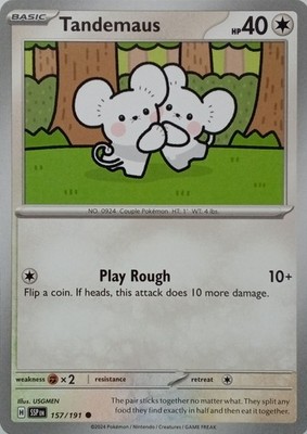 157/191 TANDEMAUS | COMMON | WOGENDE FUNKEN POKEMON KARTE