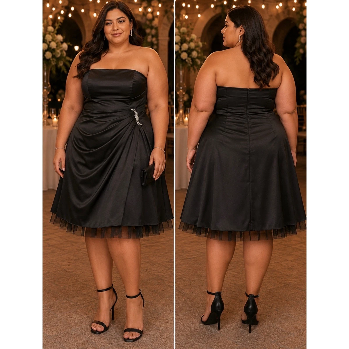 brown silk strapless dress Petal and Pup Women's Kayt creating a softly contoured Miu Miu black cotton FBads_3_HexmasNewUS COLOR:Dark Denim