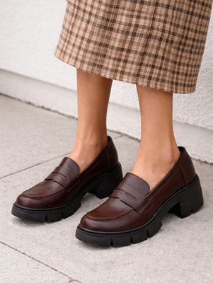 #ad NWT G.C. Shoes Vance Chunky Platform Penny Loafers Dark Brown Size 7.5 $32.99
