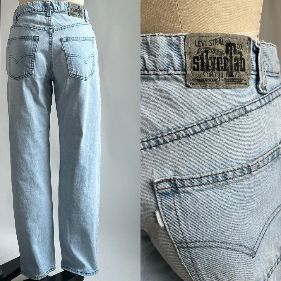 Vintage 1996 Levi’s Relaxed Fit Silver Tab Button Fly Made In USA Measure 30x31 - Image 2 of 4