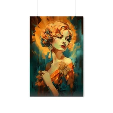 Art Deco Vintage Glamour #006 (2023) Premium Matte Vertical Print on Demand