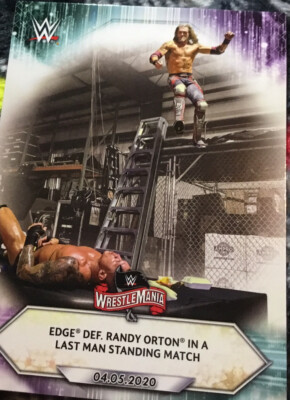 2021 Topps WWE  Superstar Card Edge def Orton in last man Standing WrestleMainia