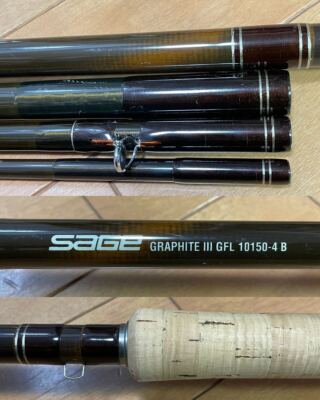 超美品　Sage Model GFL 10150-4 SAGE Graphite 3 GFL 10150-4B 15'0 #10 4-piece double-handed Fly