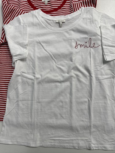 Ella Moss Ladies Flattering Fit Soft Perfect Tee 2-pack LARGE Stripe SMILE NWOT - Picture 2 of 15