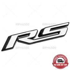 Chevy RS Rear Trunk Lid Nameplate Logo Fender Marker Emblem Badge Black White