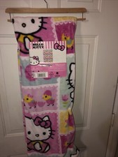 Hello Kitty Easter Spring Pink Plush Throw Blanket 50x70in New with Tags