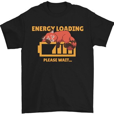 Sleeping Fox Energy lustiges faul antisoziales Herren T-Shirt 100% Baumwolle