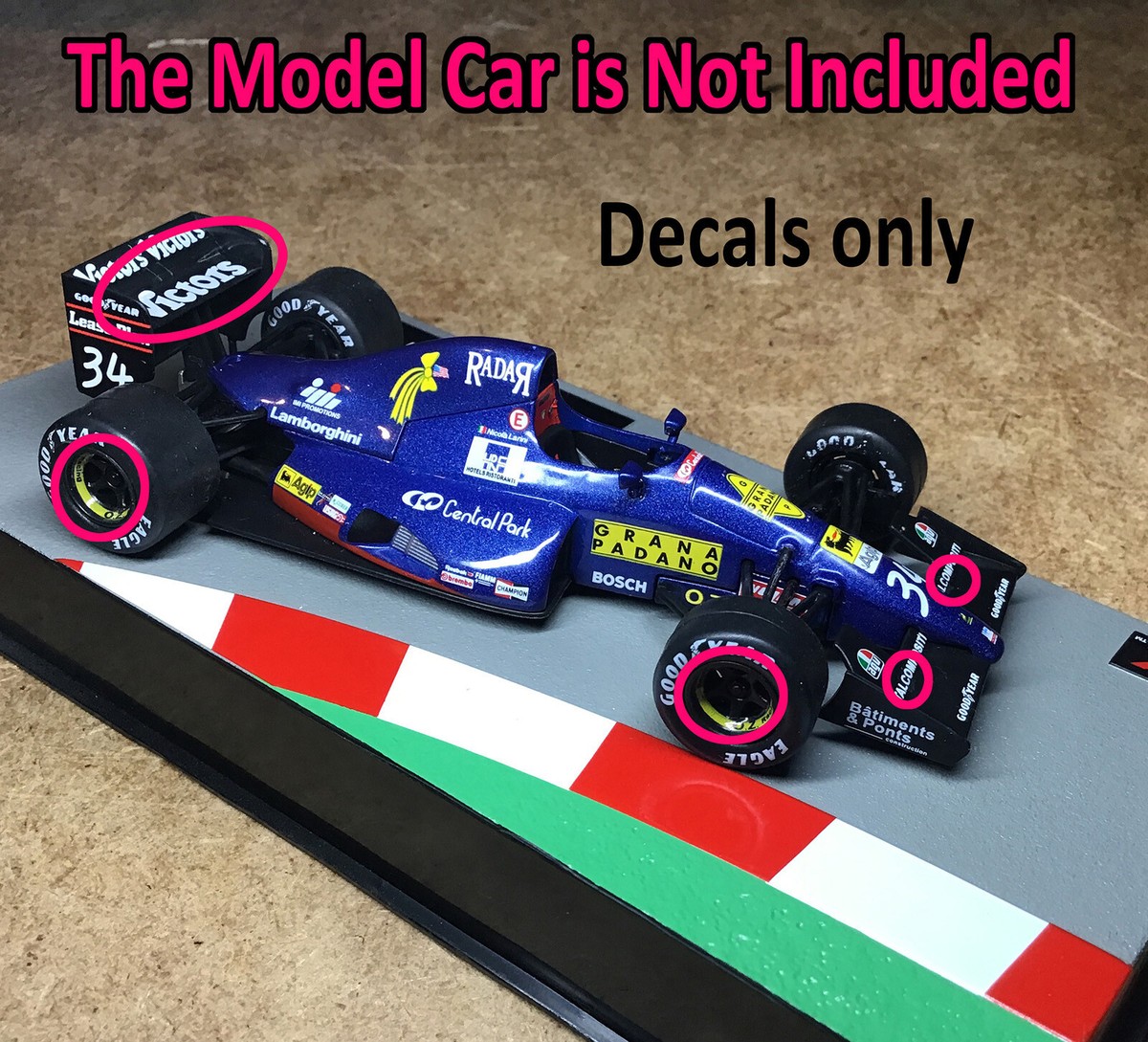 □1/20 スタジオ モデナランボ M291 デカール - フォーミュラ □1/20 スタジオ モデナランボ M291 デカール - フォーミュラ