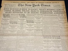 1919 DECEMBER 14 NEW YORK TIMES - MOVE TO RATIFY TREATY WITHOUT LEAGUE - NT 7955