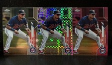 2020 TOPPS CHROME LUIS ARRAEZ X-FRACTOR, Pink, and Base card Twins
