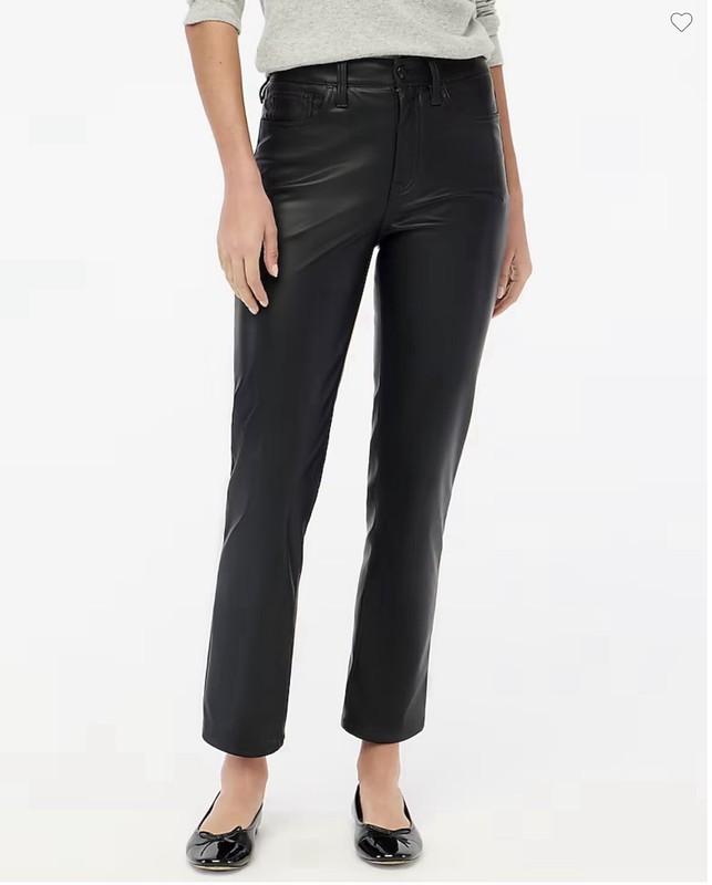 J. Crew JCrew J Crew Black Faux Leather 5 Pocket Jeans Pants 33 Mid Rise NEW NWT
