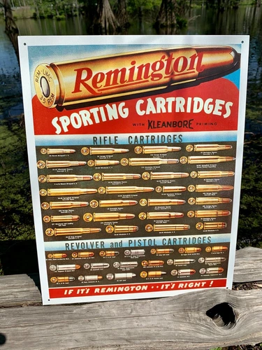 Remington Cartridges Vintage Metal Tin Sign Wall Decor Garage ManCave ammo