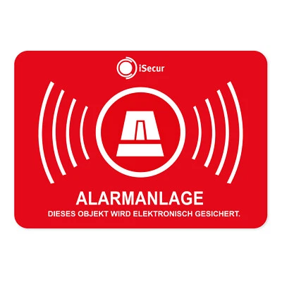 EASYDRUCK24.DE 5 Stück Aufkleber Alarmanlage Alarmgesichert 5 x3,5cm innenklebend hin_455