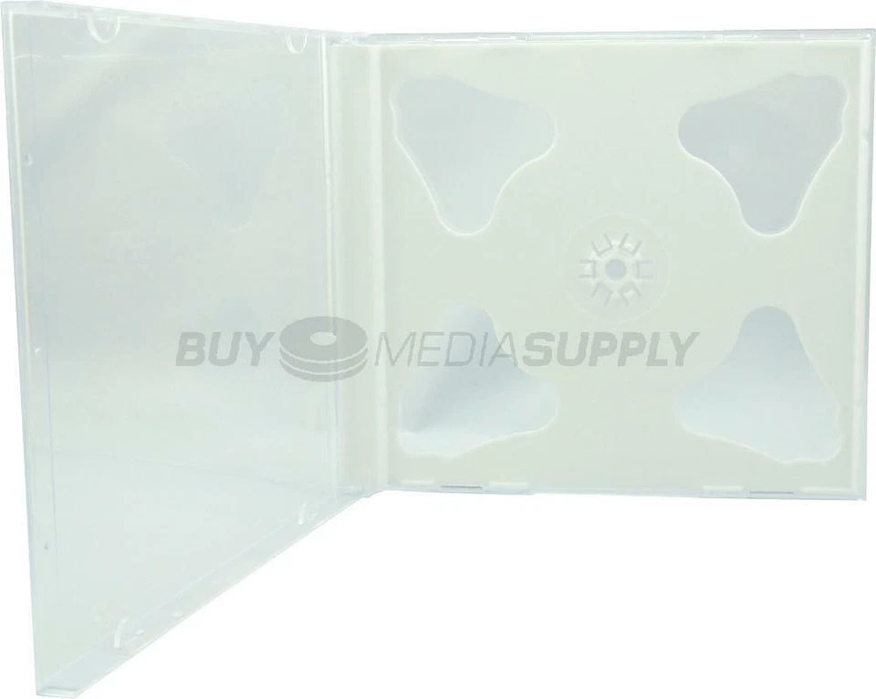 Lote de 2 discos dobles color blanco estándar de 10,4 mm CD joya estuche Foto 2 de 4