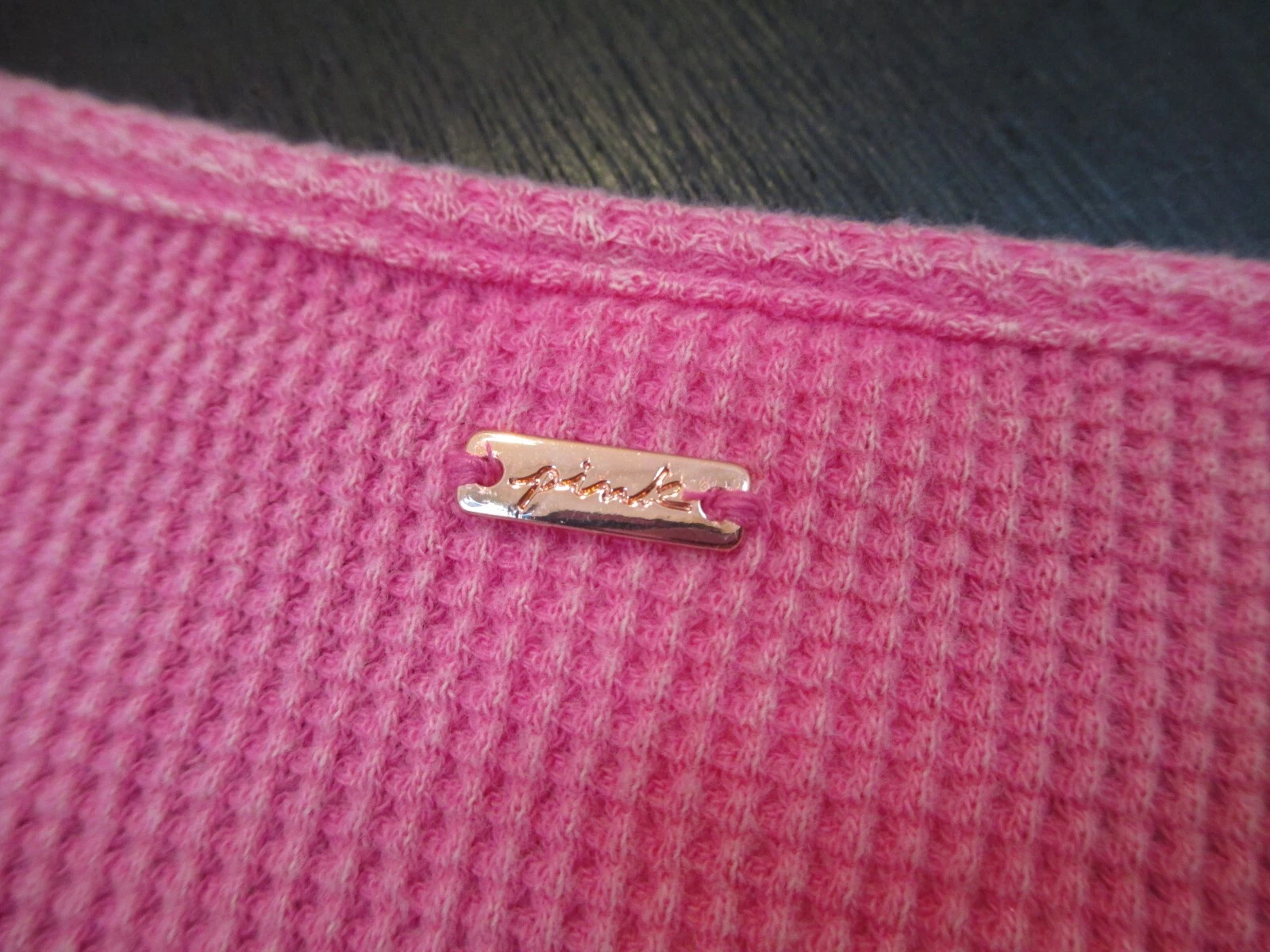 UNDERCOVER Abito Henley VICTORIA'S SECRET rosa lavaggio termico maniche lunghe XS VS NUOVO CON ETICHETTE