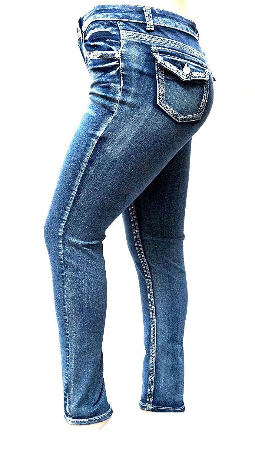 Womens Plus Size Jeans Distressed Black Denim skinny ripped Stretchy pants 14-24