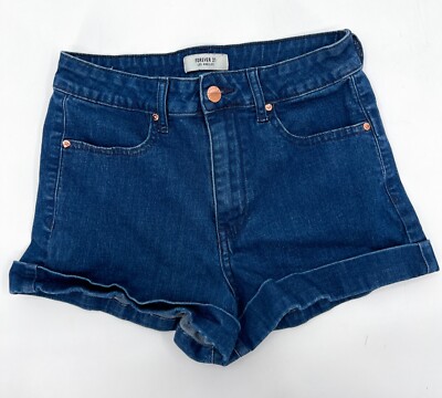 Forever 21 Shorts Womens 24 Blue Denim Cuffed Boyfriend Mid
