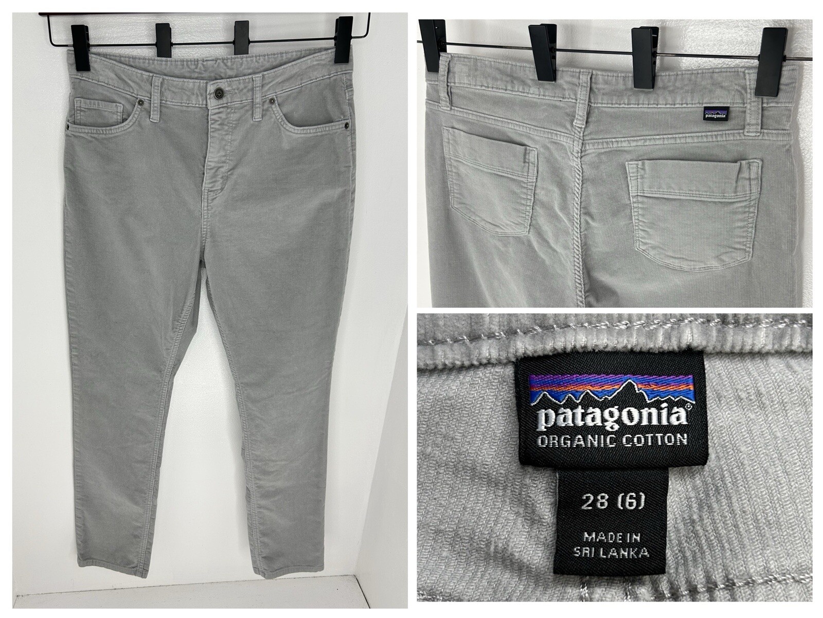 Patagonia Corduroy Pants Size 28 Gray Skinny Stretch Organic Cotton Gorpcore
