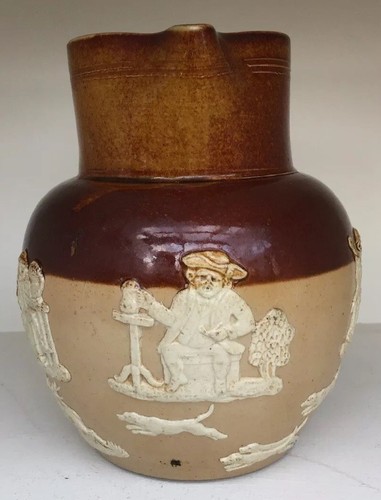 UNUSUAL ANTIQUE DOULTON LAMBETH STAG HUNTING ALE OR PUB JUG - Picture 2 of 6