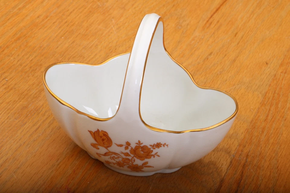 Limoges Frankreich Kompottkorb Gold Blumen - Bild 2 von 4