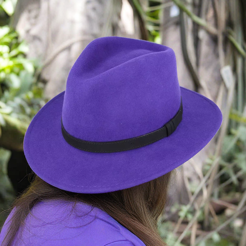 Fedora Felt Wool Hat Crushable with Leather Band Unisex High Quality Hat - Picture 21 of 43