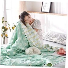 6 Layers Gauze 100 Cotton Muslin Blanket Sunflower Size Bed Blanket King Green