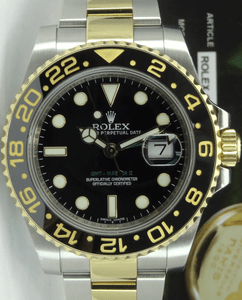 ROLEX-18kt-Gold-amp-Stainless-GMT-Master-II-Ceramic-Bezel-116713-SANT-BLANC