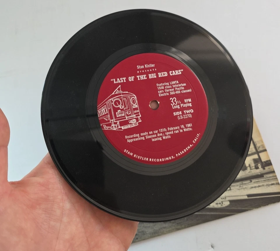 Stan Kistler Last of the Big Red Cars 7" Rare 33 1/3 Locomotive Train Sounds - Image 4 of 4