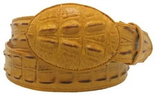 Buttercup Western Cowboy Leather Crocodile Alligator Tail Belt Rodeo Buckle