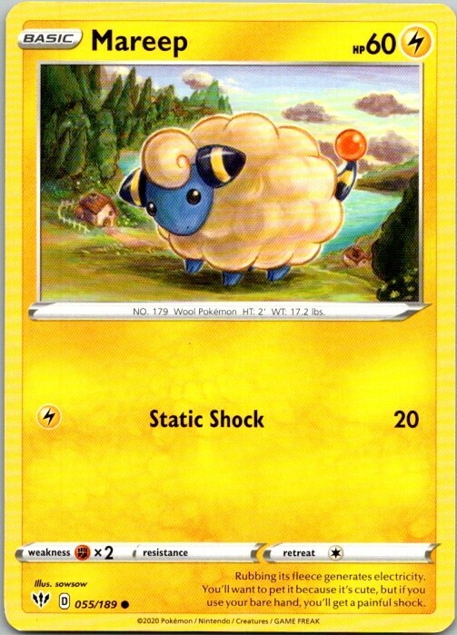 Pokemon Base Common/Uncommon Mareep 055/189 #1866 | eBay