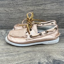 Sperry Top Sider Leather Audrey Lace Up Flat Boat Shoes Toddler Size 7.5M Pink