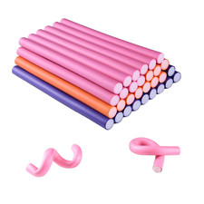 30PCS 9.45" Flexible Foam Curling Rods, Twist Heatless Hair Rollers for Women, G