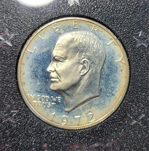 1972-S 40% Proof & Unc Silver Eisenhower U.S. Dollar’s * Toning * Two Coins - Picture 2 of 19