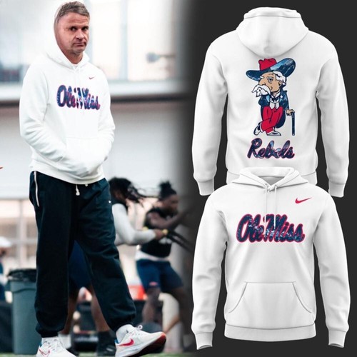 Coach Lane Kiffin Inspired Ole Miss White Hoodie
