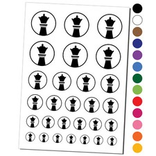 Chess Piece Black Queen Temporary Tattoo Water Resistant Set