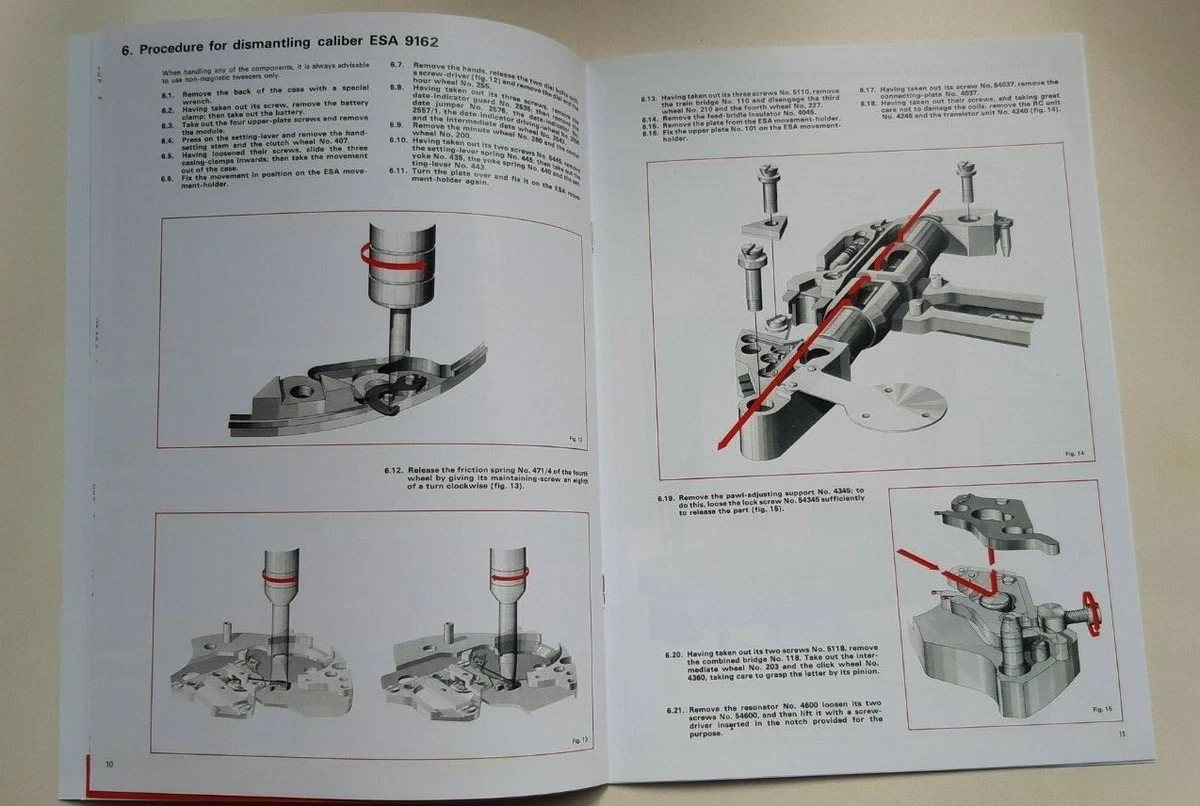 Manual de servicio [Inglés] - Calibre ESA 9162 Mosaba [Longines Ultronic 6312/6332]