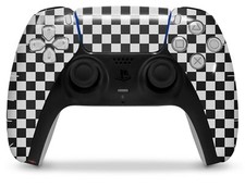 Skin Sony PS5 Controller Checkered Canvas Black and White