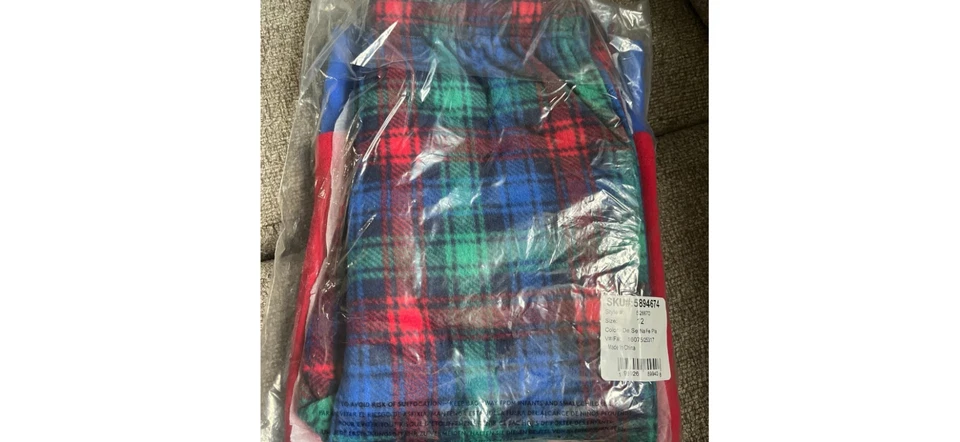 PIJAMA DE INVIERNO LANDS END POLAR Rojo/Azul a Cuadros Juego de 2 piezas Nuevo ENVÍO GRATUITO Elige la talla Foto 2 de 3